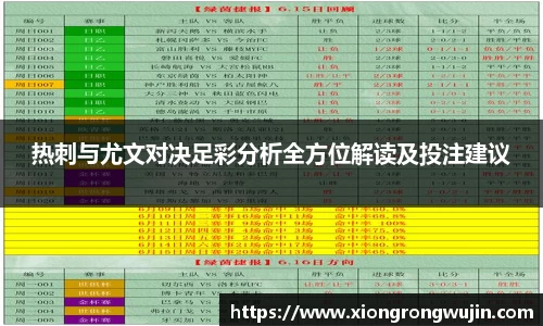 热刺与尤文对决足彩分析全方位解读及投注建议